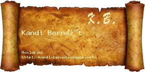 Kandl Bernát névjegykártya